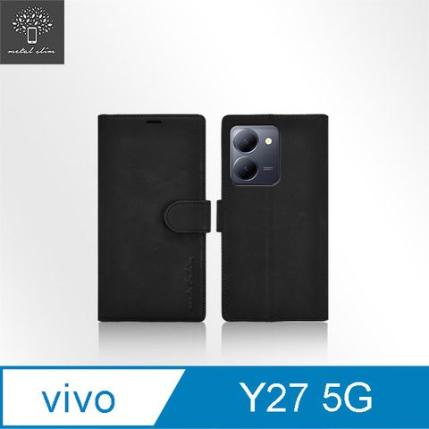 Metal-Slim Vivo Y27 5G 膚感前扣磁吸內層卡夾皮套