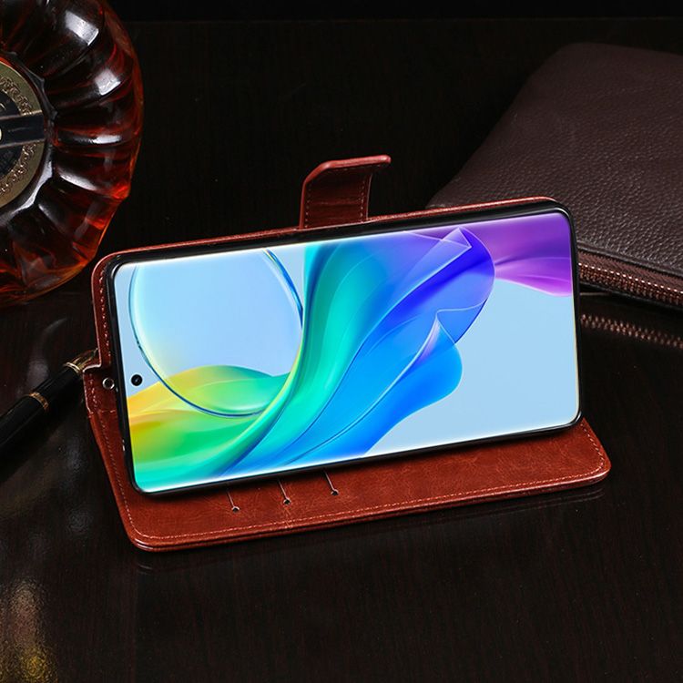 IN7  瘋馬紋 vivo Y78 5G (6.78吋) 錢包式 磁扣側掀PU皮套 吊飾孔 手機皮套保護殼-紅色