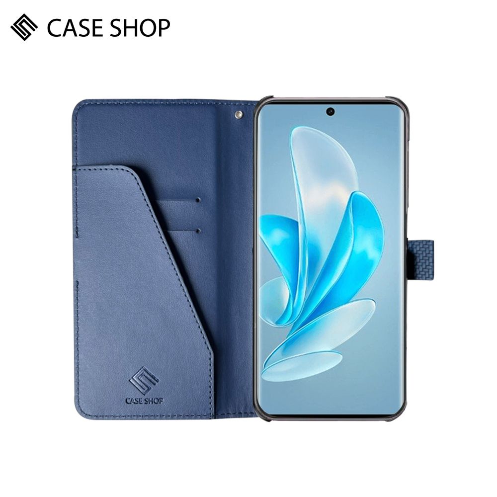 CASE SHOP  vivo V29e(5G) 前收納側掀皮套-藍