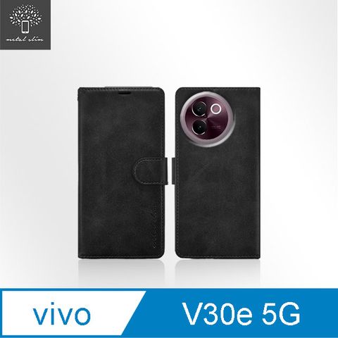 for Vivo V30e 5G高仿小牛皮前扣磁吸內層卡夾皮套