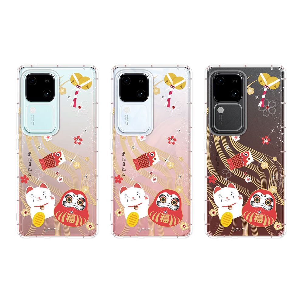 YOURS VIVO 全系列 奧地利彩鑽防摔手機殼-招財納福(V40Pro/X200/V30/Y38/V23/X100/X90/X80/X70/X60/Y21s/Y16)