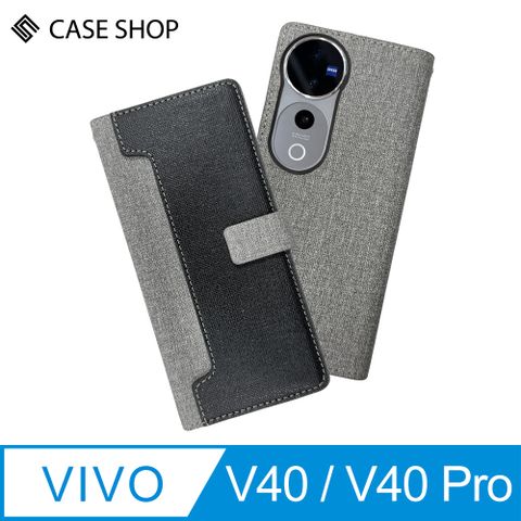 CASE SHOP vivo V40 / V40 Pro前收納側掀皮套-黑