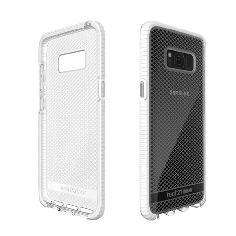 Tech21 英國 超衝擊 Evo Check Samsung S8 防撞軟質格紋保護殼 - 透白