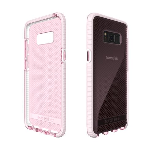 Tech21 英國 超衝擊 Evo Check Samsung S8+ 防撞軟質格紋保護殼 - 透粉