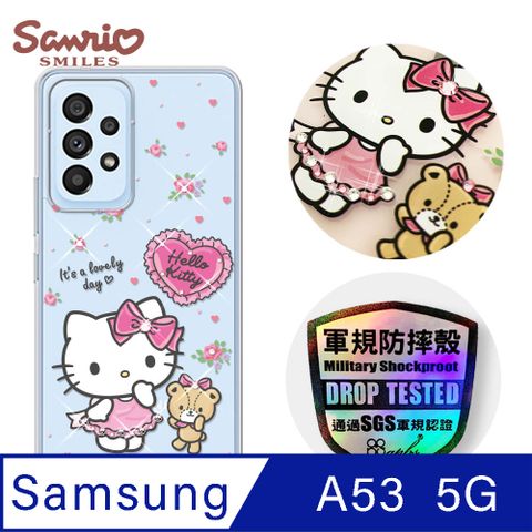 APBS 三麗鷗 Kitty Samsung Galaxy A53 5G 輕薄軍規防摔彩鑽手機殼-凱蒂好心情