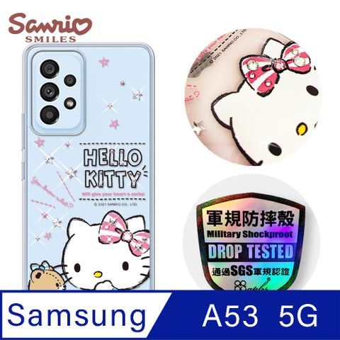 APBS 三麗鷗 Kitty Samsung Galaxy A53 5G 輕薄軍規防摔彩鑽手機殼-凱蒂悄悄話