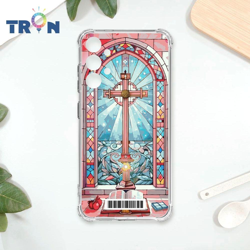  TRON 三星 A33 5G 十字架彩繪玻璃  載具 四角防摔殼 手機殼