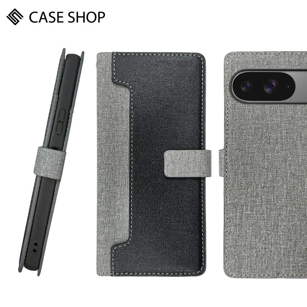 CASE SHOP  Google Pixel 9 / 9 Pro前收納側掀皮套-黑