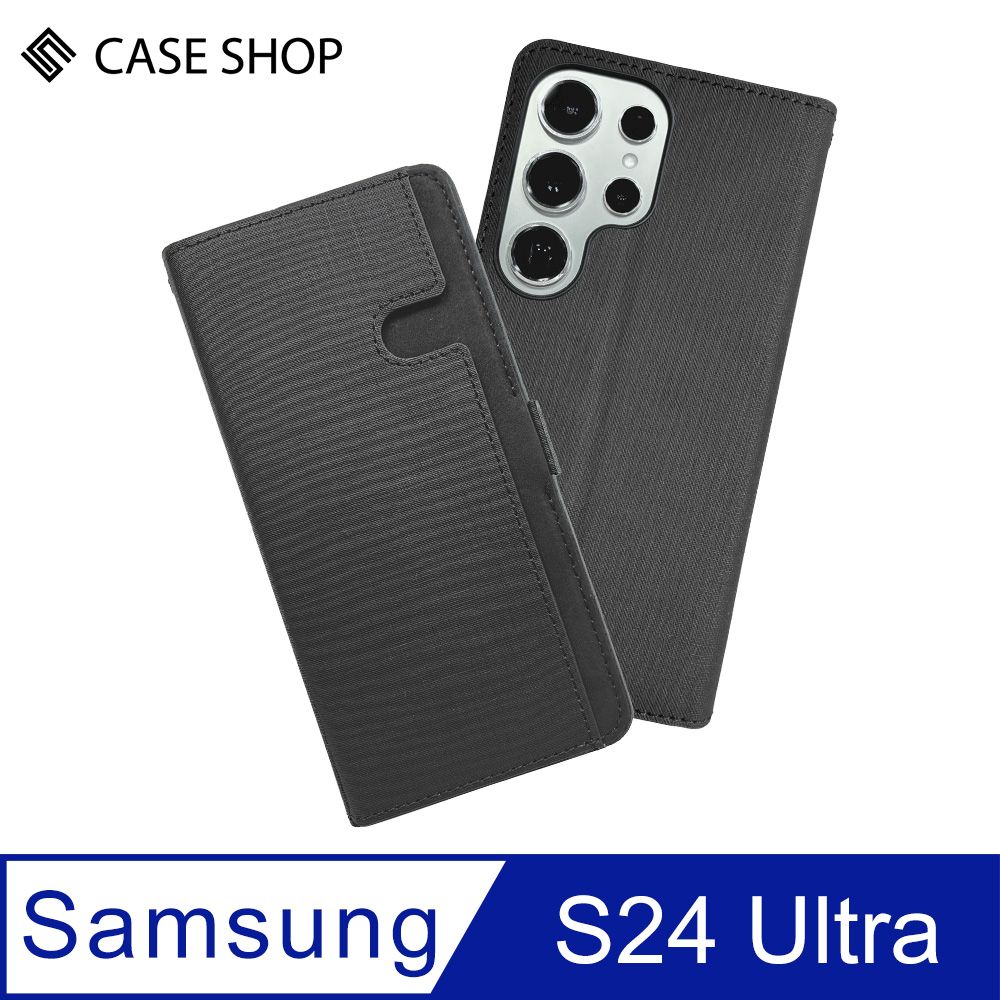 CASE SHOP  Samsung S24 Ultra 前收納側掀皮套-黑