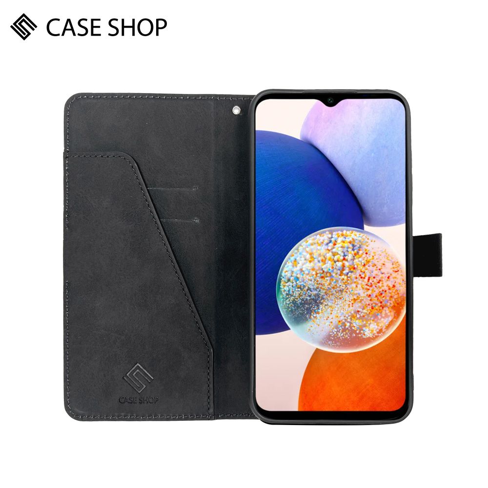 CASE SHOP  Samsung S24 Ultra 前收納側掀皮套-黑