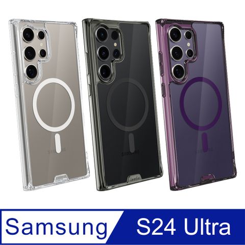 hoda Samsung Galaxy S24 Ultra MagSafe 晶石鋼化玻璃軍規防摔保護殼