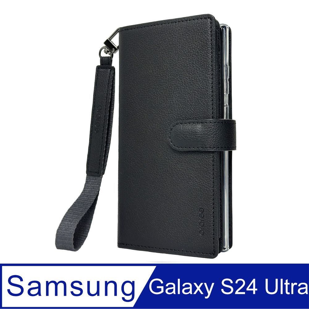 Araree  三星 Galaxy S24 Ultra 手工皮夾式保護皮套(黑)