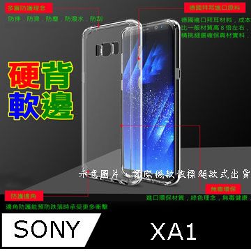 SONY XA1 軟邊硬背蓋保護套 (PC/TPU雙材質)