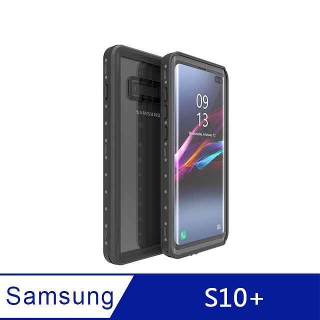 Samsung 三星  S10+ 6.4吋 手機防水殼 全防水手機殼 (WP077)-黑