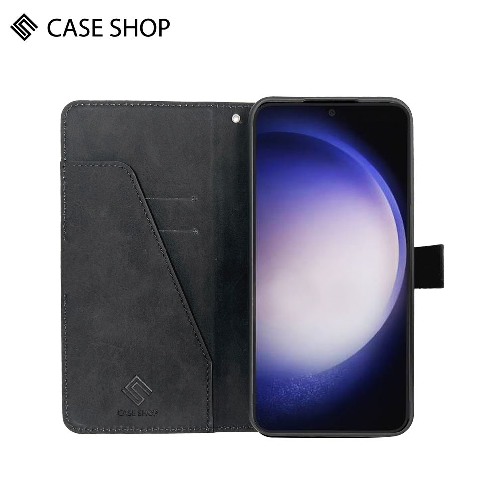 CASE SHOP  Samsung S24 前收納側掀皮套-黑