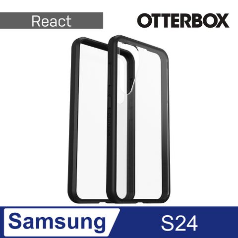 OTTERBOX Samsung Galaxy S24 React輕透防摔殼-黑透