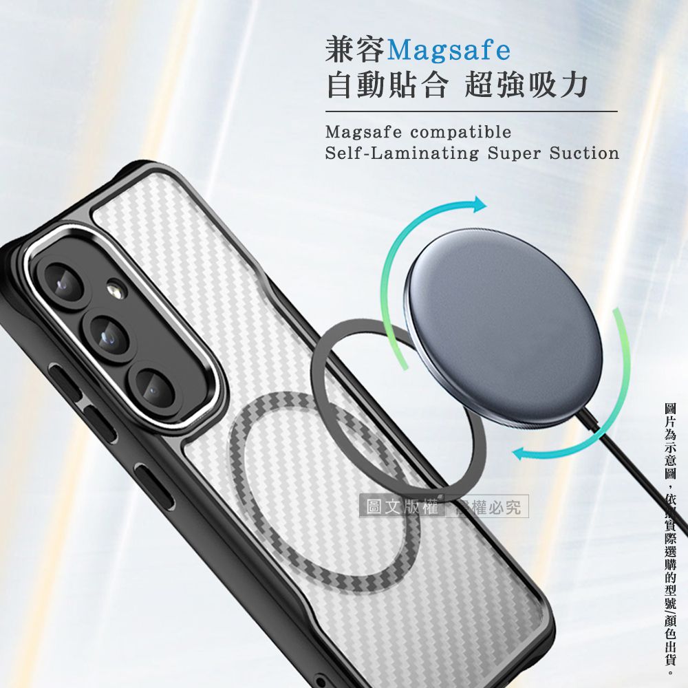 兼容Magsafe自動貼合 超強吸力Magsafe compatibleSelfLaminating Super Suction圖文版權權必究