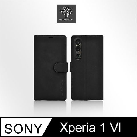 for Sony Xperia 1 VI高仿小牛皮前扣磁吸內層卡夾皮套
