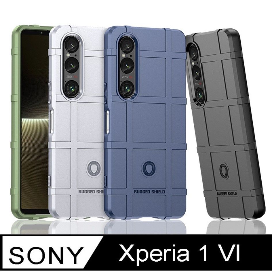  Sony Xperia 1 VI 防摔謢盾大方格紋 手機殼保護殼保護套