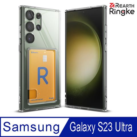 Ringke Fusion Card三星 Galaxy S23 Ultra 6.8吋 透明PC防刮背蓋 + TPU防摔防撞邊框 卡片收納防撞手機保護殼