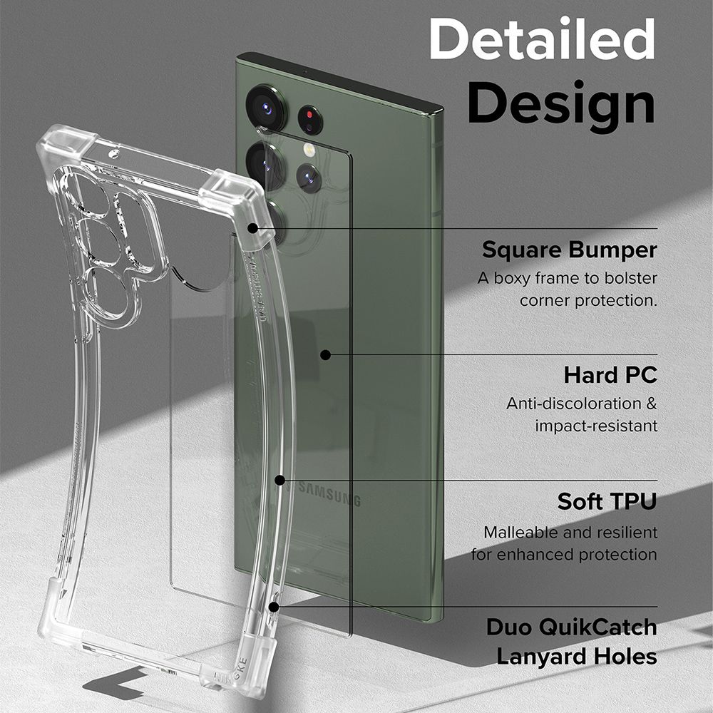 Ringke ｜三星 Galaxy S23 Ultra [Fusion Bumper] 防撞緩衝手機保護殼 透明 霧黑