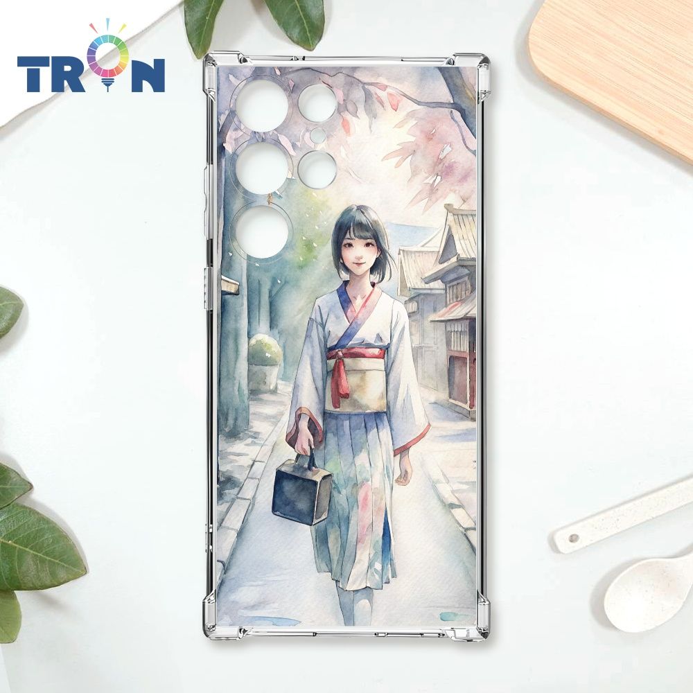  TRON 三星 S23 Ultra 水彩少女 四角防摔殼 手機殼