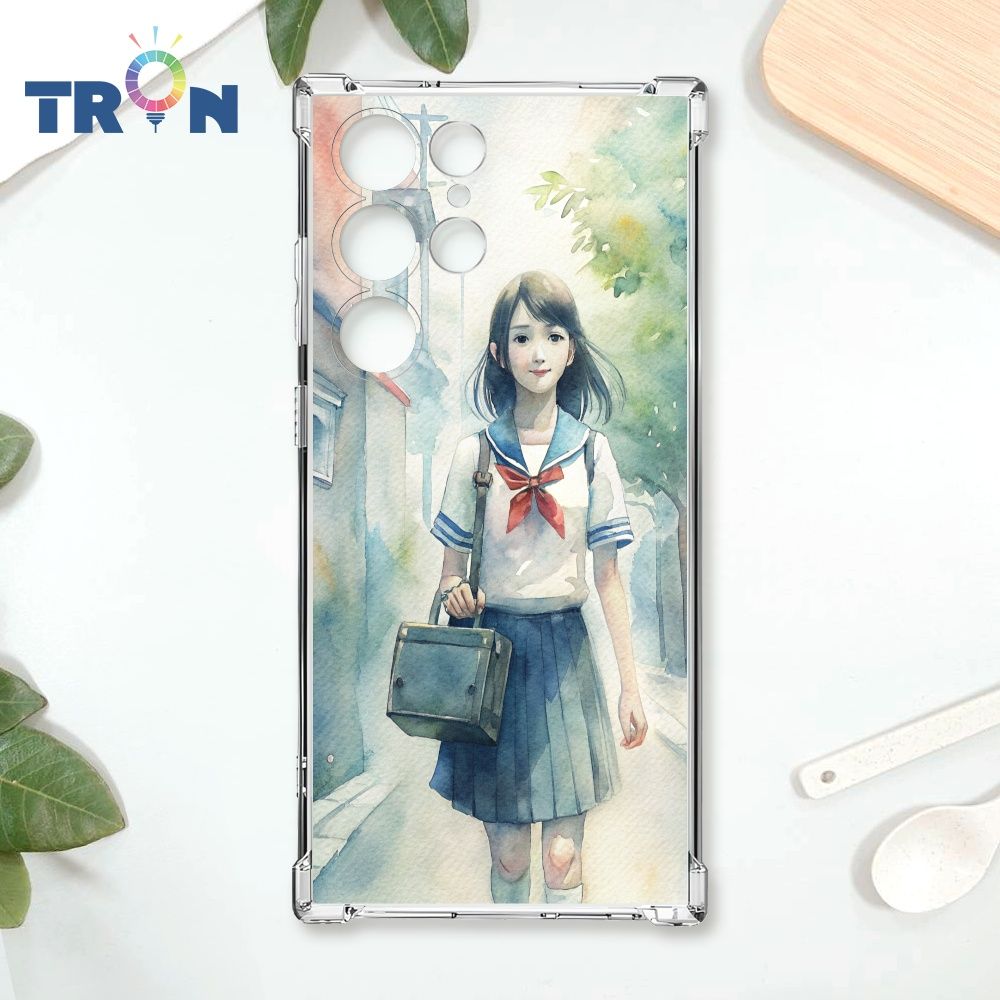  TRON 三星 S23 Ultra 水彩少女 四角防摔殼 手機殼