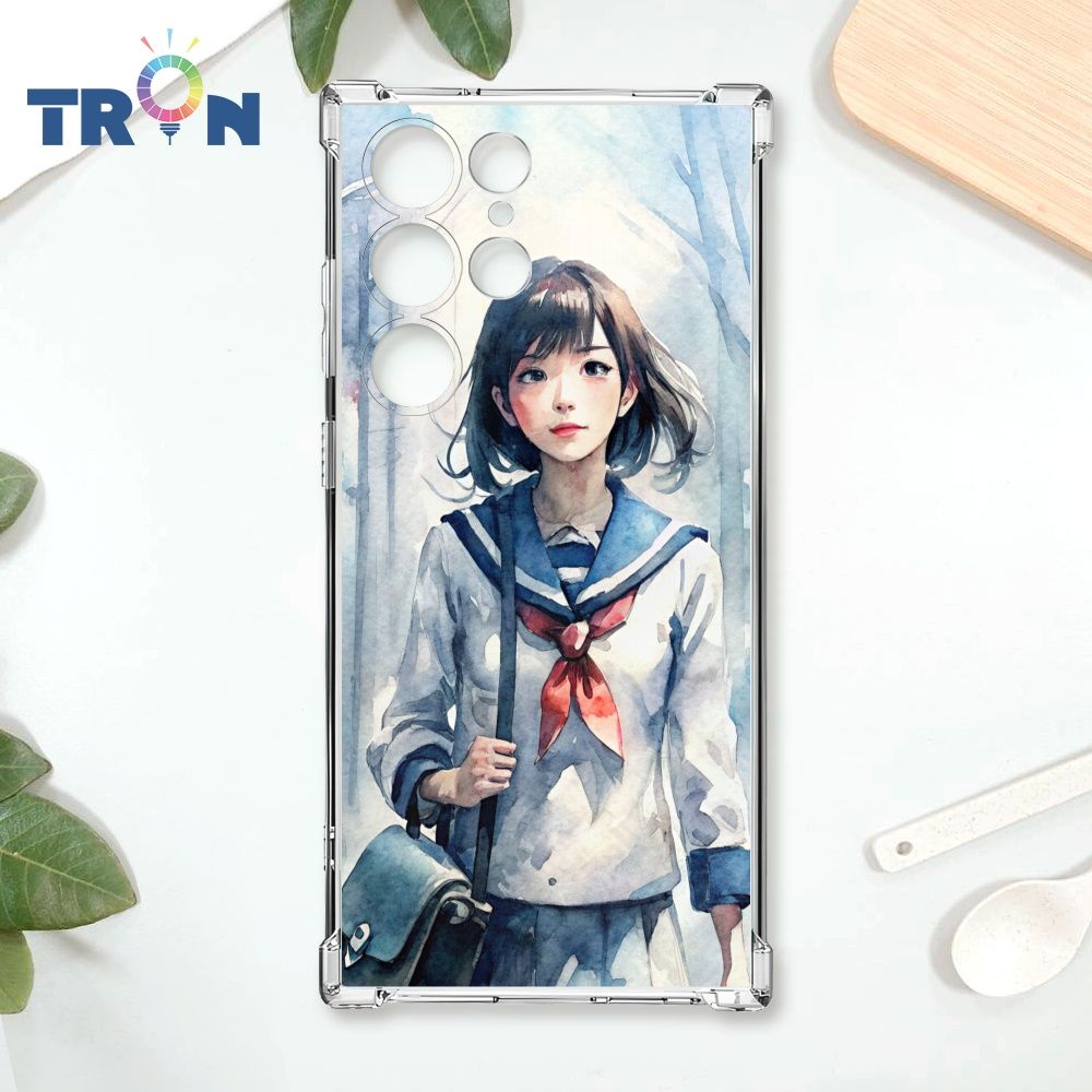  TRON 三星 S23 Ultra 水彩少女 四角防摔殼 手機殼