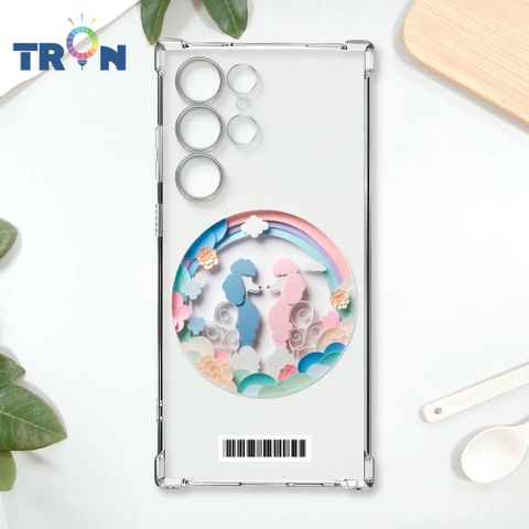 TRON 三星 S23 Ultra 可愛紙雕貴賓狗  載具 四角防摔殼 手機殼