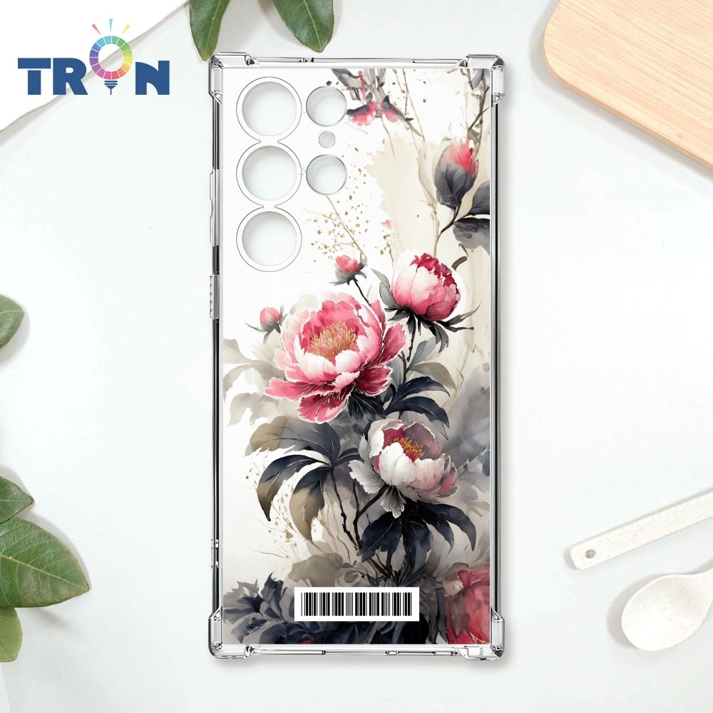  TRON 三星 S23 Ultra 水墨牡丹花  載具 四角防摔殼 手機殼