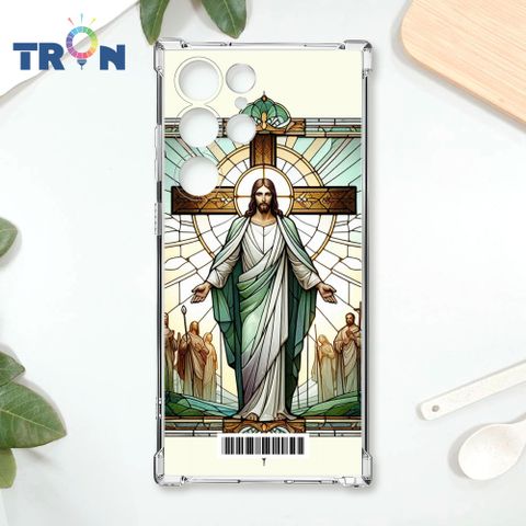 TRON 三星 S23 Ultra 耶穌彩繪玻璃  載具 四角防摔殼 手機殼