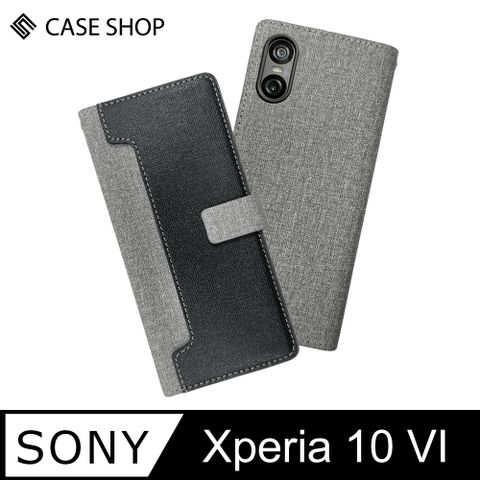 CASE SHOP SONY Xperia 10 VI 前收納側掀皮套-黑