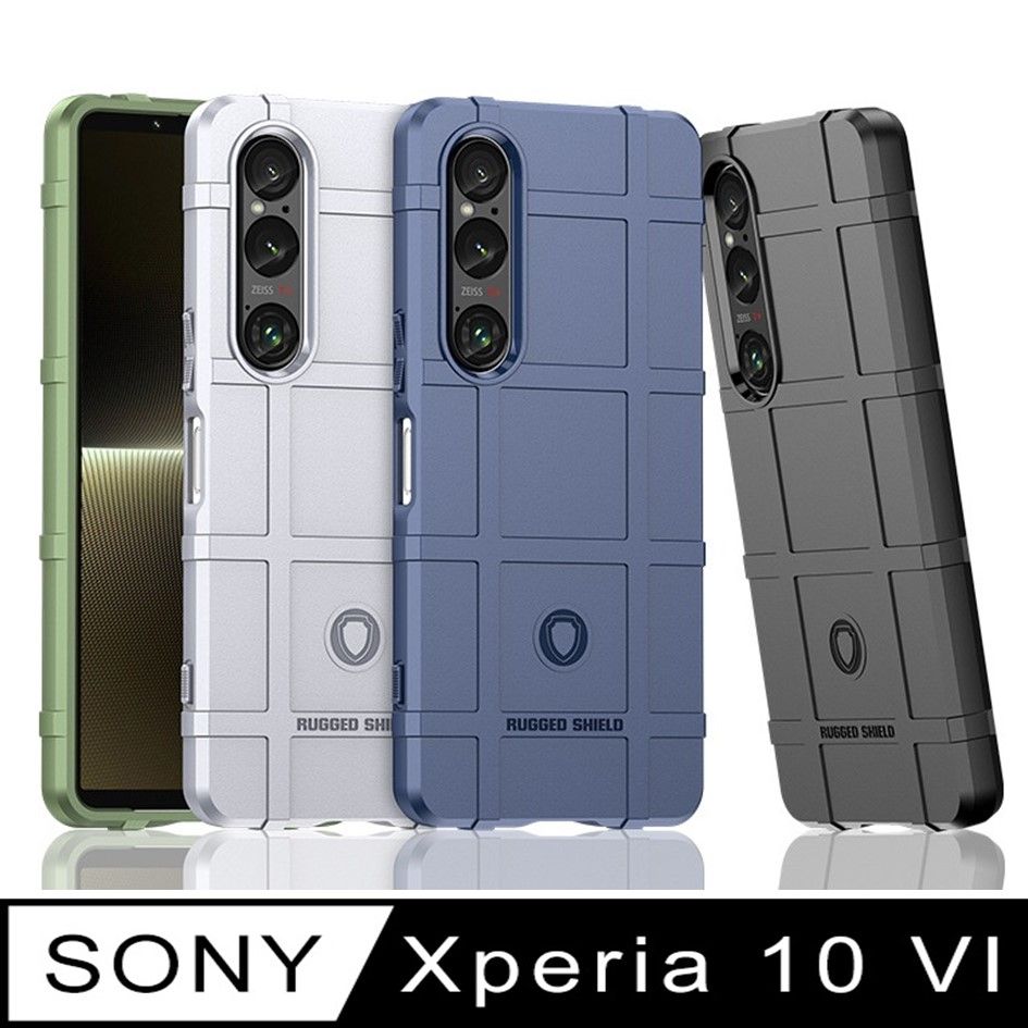  Sony Xperia 10 VI 防摔謢盾大方格紋 手機殼保護殼保護套