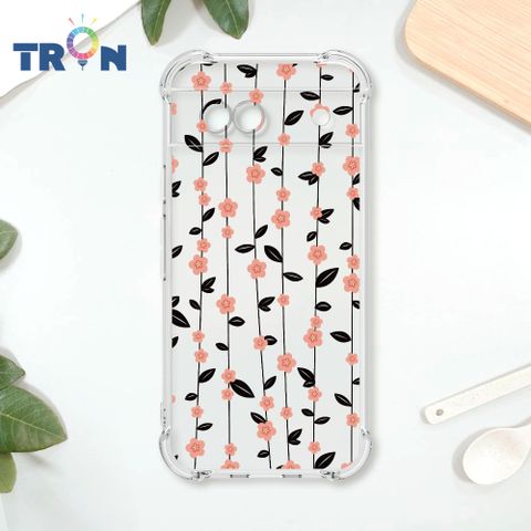 TRON GOOGLE Pixel 8A 條紋透明小花A款 四角防摔殼 手機殼
