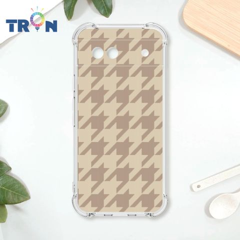 TRON GOOGLE Pixel 8A 粉色千鳥紋 四角防摔殼 手機殼