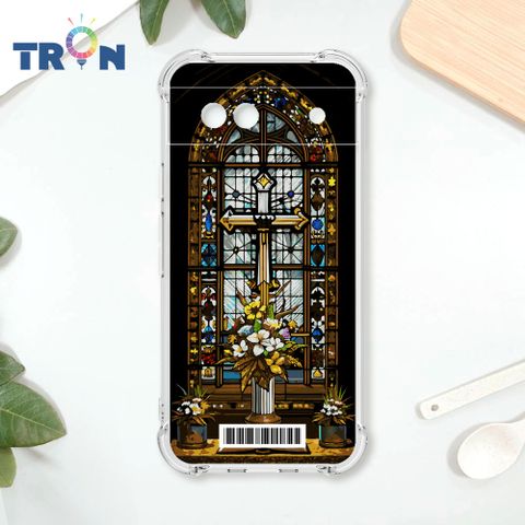 TRON GOOGLE Pixel 8A 十字架彩繪玻璃  載具 四角防摔殼 手機殼