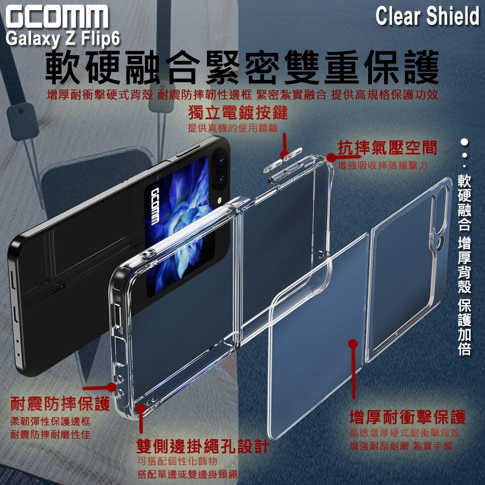 GCOMM  Clear Shield 晶透厚盾抗摔殼 三星 Z Flip6