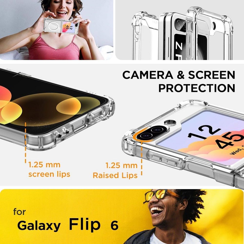  【ACE_CASE】Samsung Galaxy Z Flip6 磁吸透明PC硬背板+矽膠軟框手機殼 保護殼 保護套