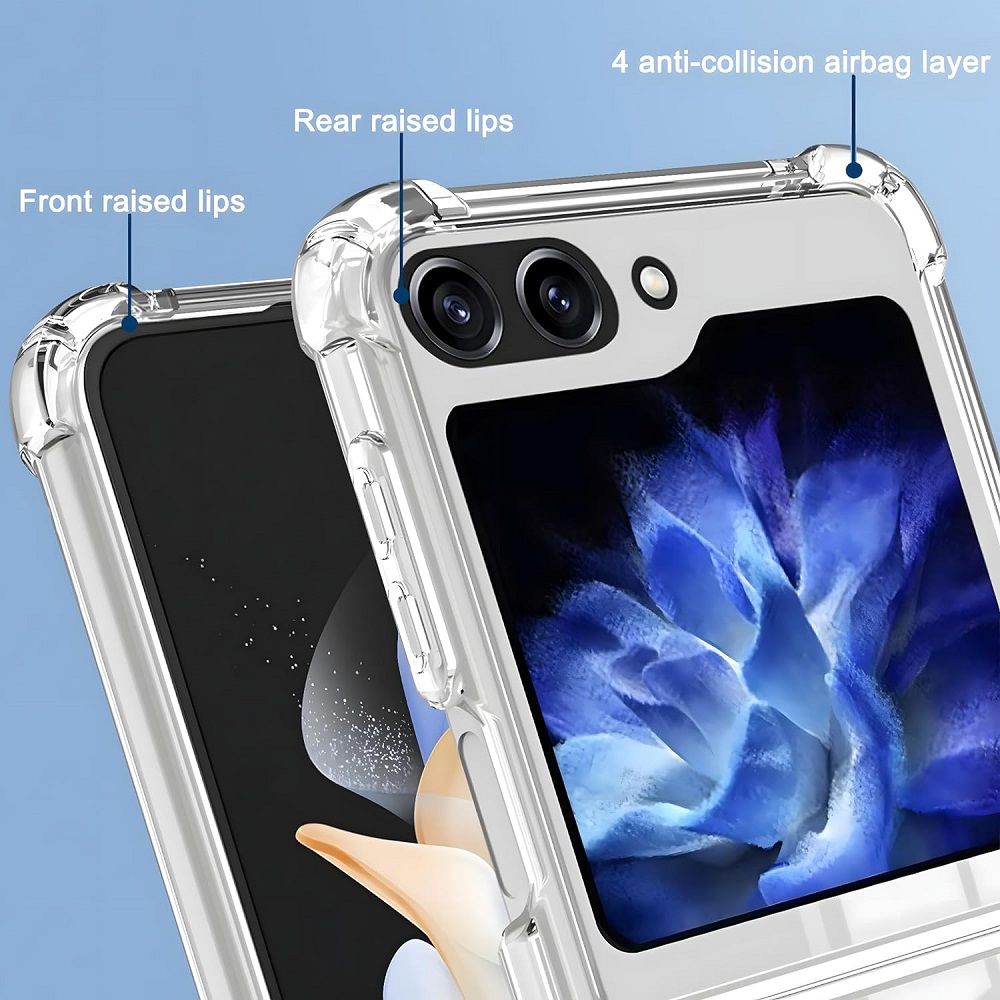  【ACE_CASE】SAMSUNG Galaxy Z Flip6 磁吸四角氣囊透明PC背蓋+矽膠軟邊框手機殼保護殼保護套