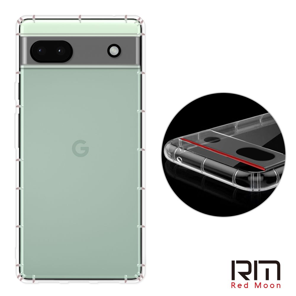 RedMoon Google Pixel 6a 手機殼貼3件組 鏡頭全包式空壓殼-9H玻璃保貼2入