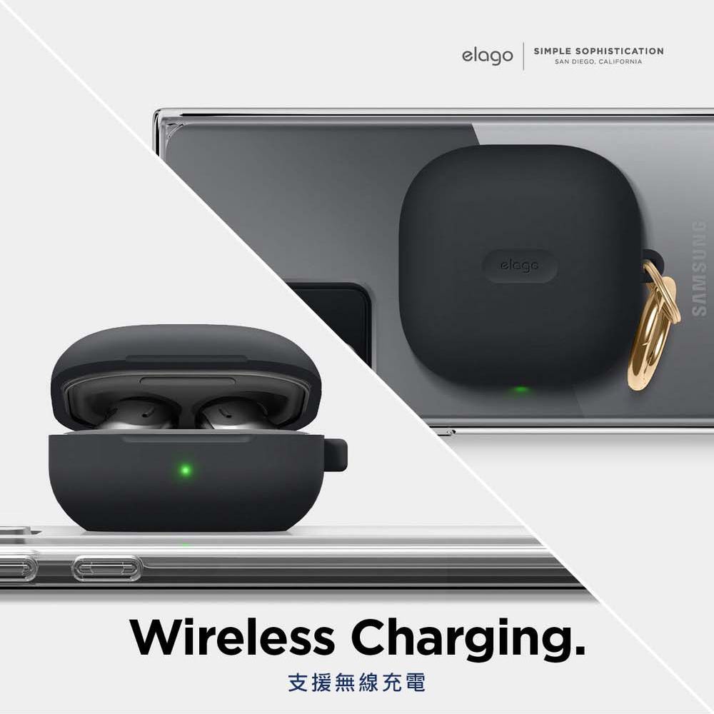 Elago 三星Galaxy Buds 2/Live/Pro矽膠耳機保護套 支援無線充電