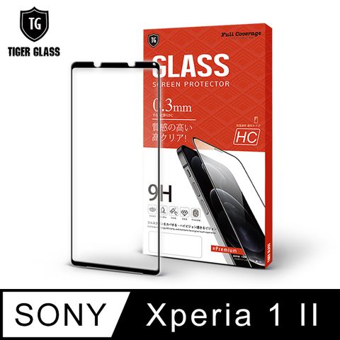 滿版全膠 輕薄無感T.G Sony Xperia 1 II高清滿版鋼化膜手機保護貼(防爆防指紋)