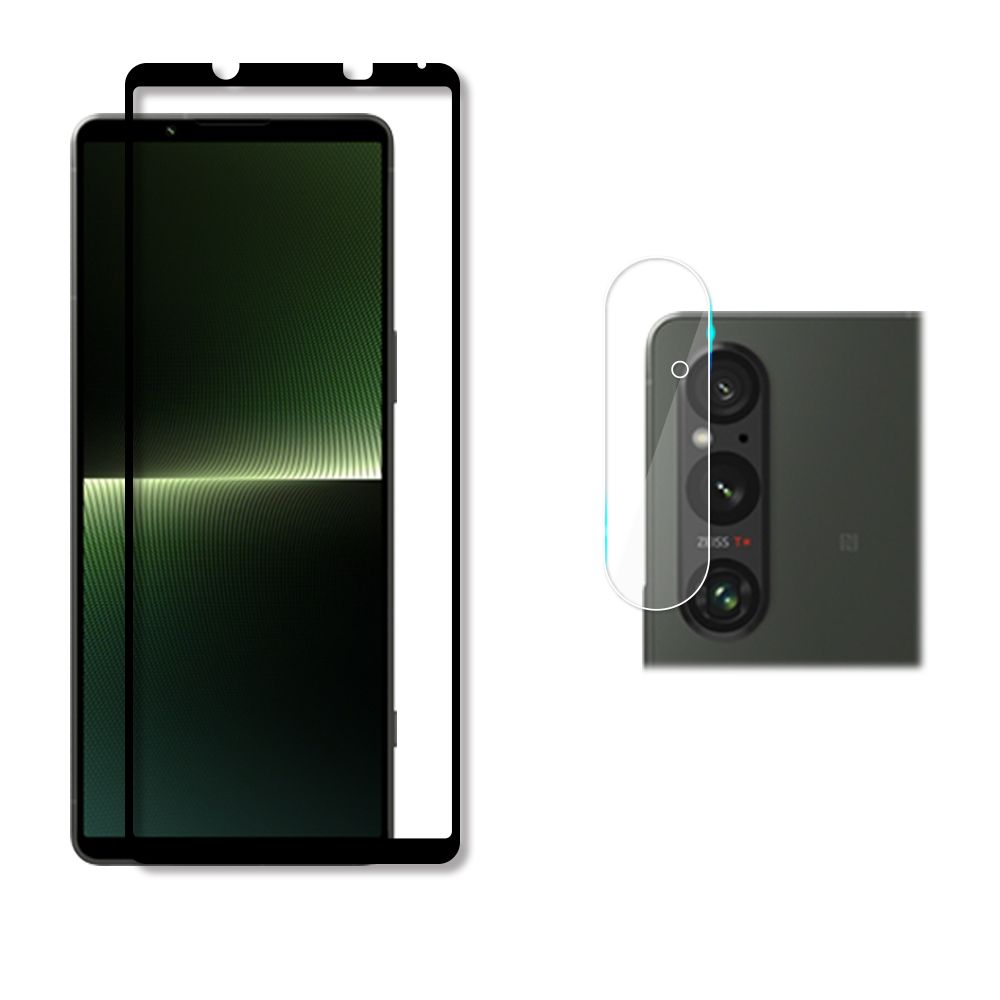 RedMoon SONY Xperia 1 V 手機保護貼2件組 9H玻璃保貼+厚版鏡頭貼