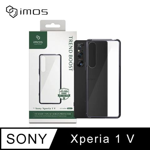 imos SONY Xperia 1 V TREND BOOST 軍規認證雙料防震保護殼-黑色