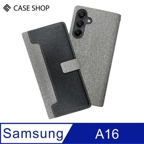 CASE SHOP Samsung A16 前收納側掀皮套-黑