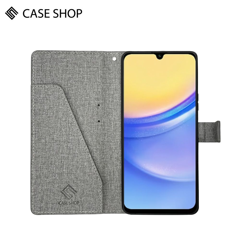 CASE SHOP Samsung A16 前收納側掀皮套-黑