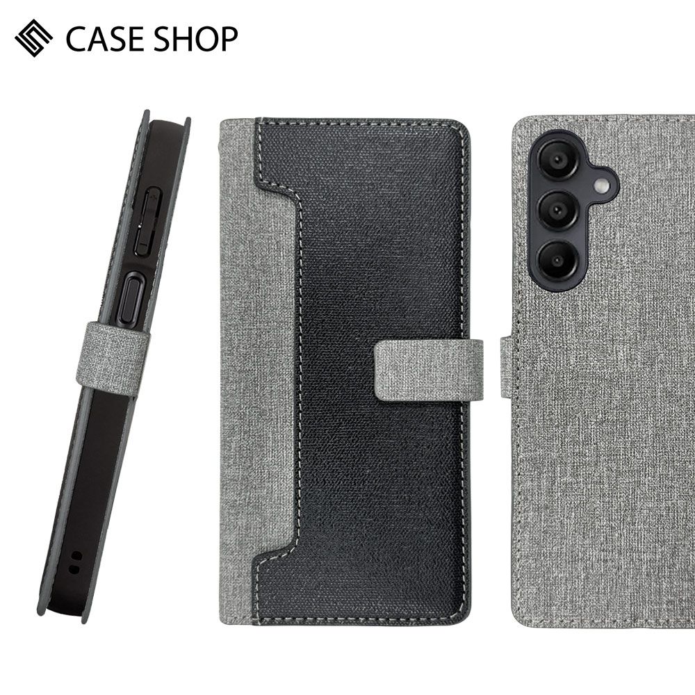 CASE SHOP Samsung A16 前收納側掀皮套-黑