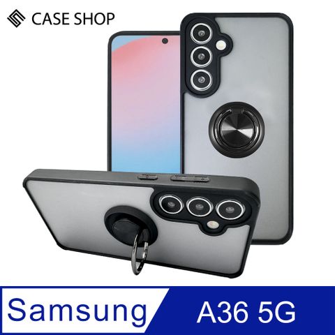 CASE SHOP 三星 A36 5G 指環支架站立保護殼-黑