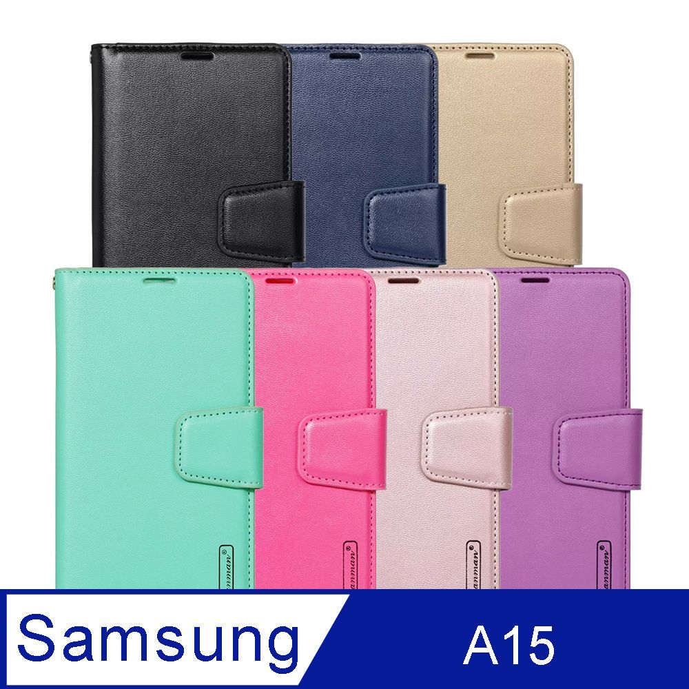 Hanman  韓曼 Samsung A15 柔軟羊皮觸感皮套 多卡層 防滑內襯可多角度調節支架手機殼/保護套