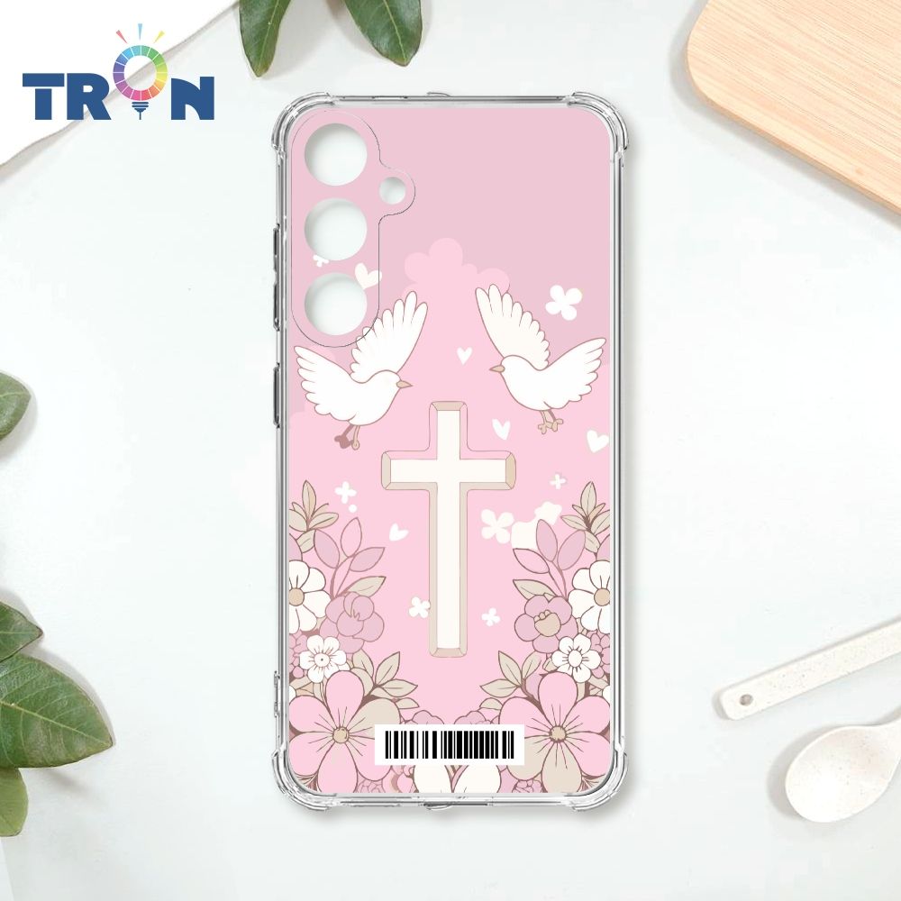  TRON 三星 A35 十字架彩繪玻璃  載具 四角防摔殼 手機殼